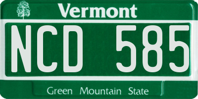 VT license plate NCD585