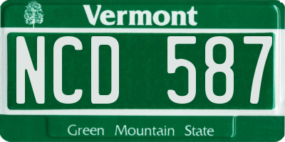 VT license plate NCD587