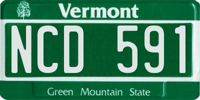 VT license plate NCD591