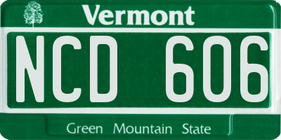 VT license plate NCD606