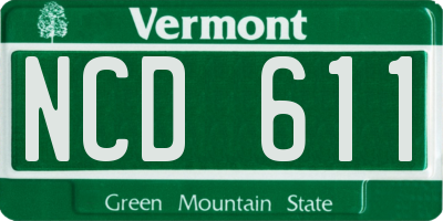 VT license plate NCD611
