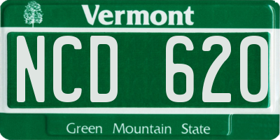 VT license plate NCD620