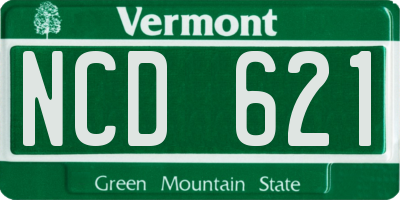 VT license plate NCD621