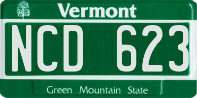 VT license plate NCD623