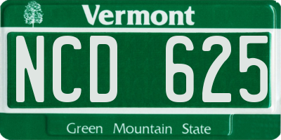 VT license plate NCD625