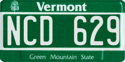 VT license plate NCD629
