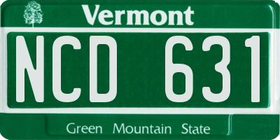 VT license plate NCD631