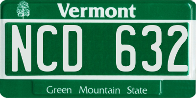 VT license plate NCD632