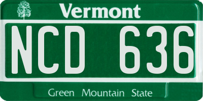 VT license plate NCD636