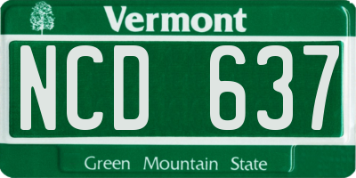 VT license plate NCD637