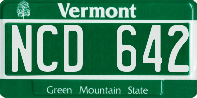 VT license plate NCD642