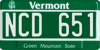 VT license plate NCD651