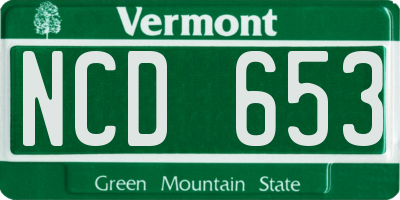VT license plate NCD653