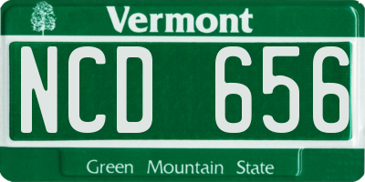 VT license plate NCD656