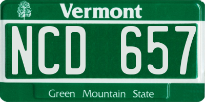 VT license plate NCD657