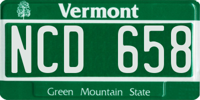 VT license plate NCD658