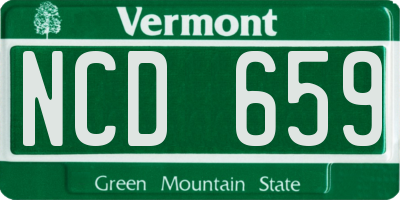 VT license plate NCD659