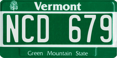 VT license plate NCD679