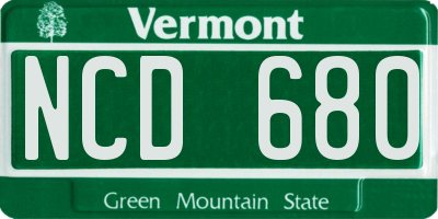 VT license plate NCD680