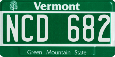 VT license plate NCD682