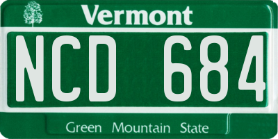 VT license plate NCD684