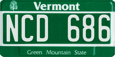 VT license plate NCD686