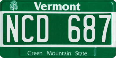 VT license plate NCD687