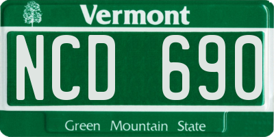 VT license plate NCD690