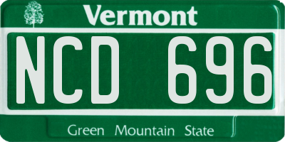 VT license plate NCD696