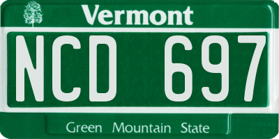 VT license plate NCD697