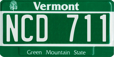 VT license plate NCD711