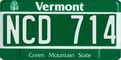 VT license plate NCD714