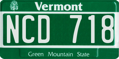 VT license plate NCD718