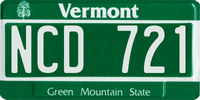 VT license plate NCD721