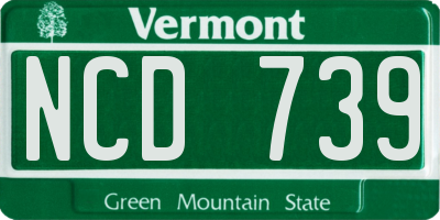 VT license plate NCD739