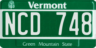 VT license plate NCD748
