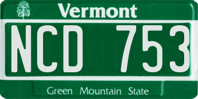 VT license plate NCD753