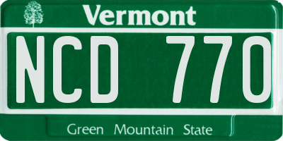 VT license plate NCD770