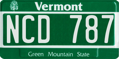 VT license plate NCD787
