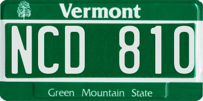 VT license plate NCD810
