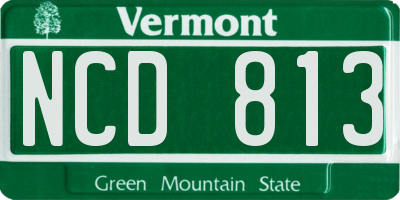 VT license plate NCD813