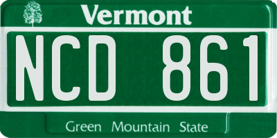 VT license plate NCD861