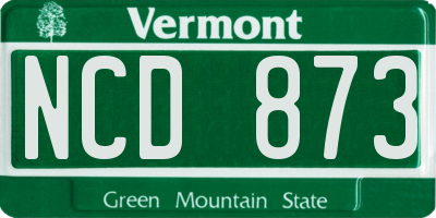 VT license plate NCD873
