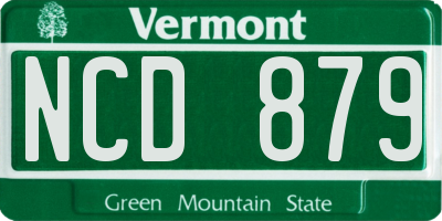 VT license plate NCD879