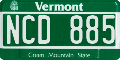VT license plate NCD885
