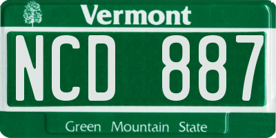 VT license plate NCD887