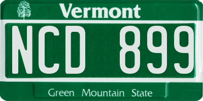 VT license plate NCD899