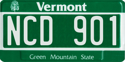VT license plate NCD901