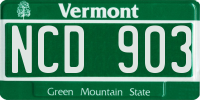 VT license plate NCD903