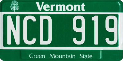 VT license plate NCD919